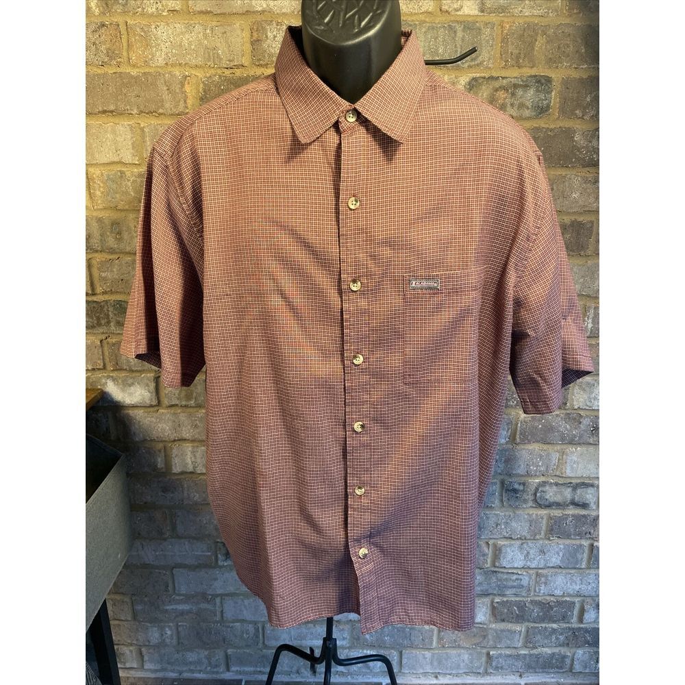 Red Oak Sportswear Alabama Crimsom Tide‎ Large Plaid Shirt Mens Red Button Up